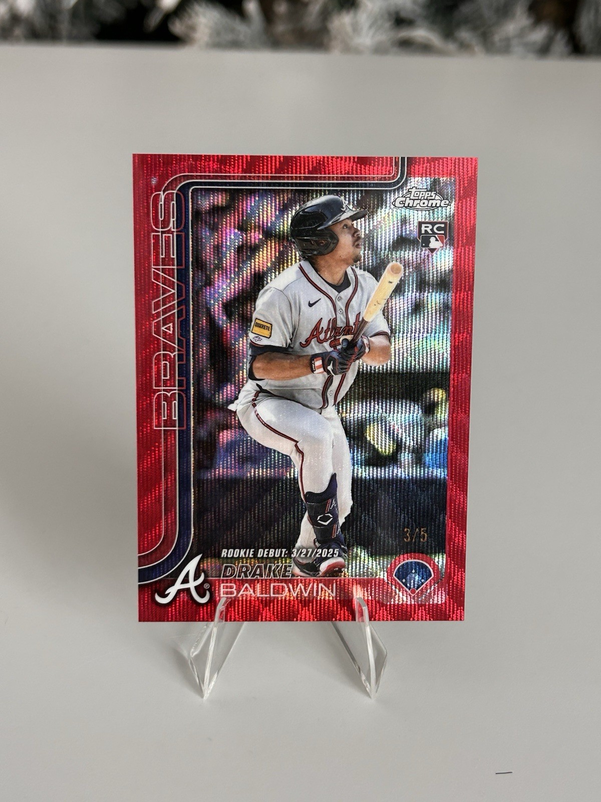 2025 Topps Chrome Update Drake Baldwin Red Wave /5 Atlanta Braves #USC88