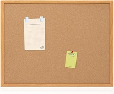 24x36 Wood Frame Cork Board w/15 Push Pins Home Office School