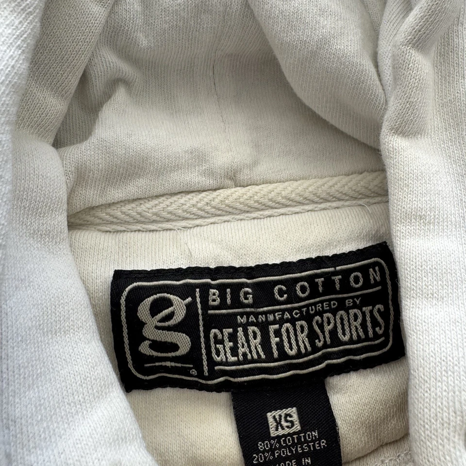 Sudadera con capucha vintage Brigham Young University Spellout NCAA Badger talla XS/S blanca Foto 2 de 4