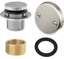 Brushed Nickel Waste Overflow Bath Tub Drain Tip-Toe Drain Trim Kit