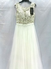 Sherri Hill Elegant Ivory Lace Appliqued Wedding Gown