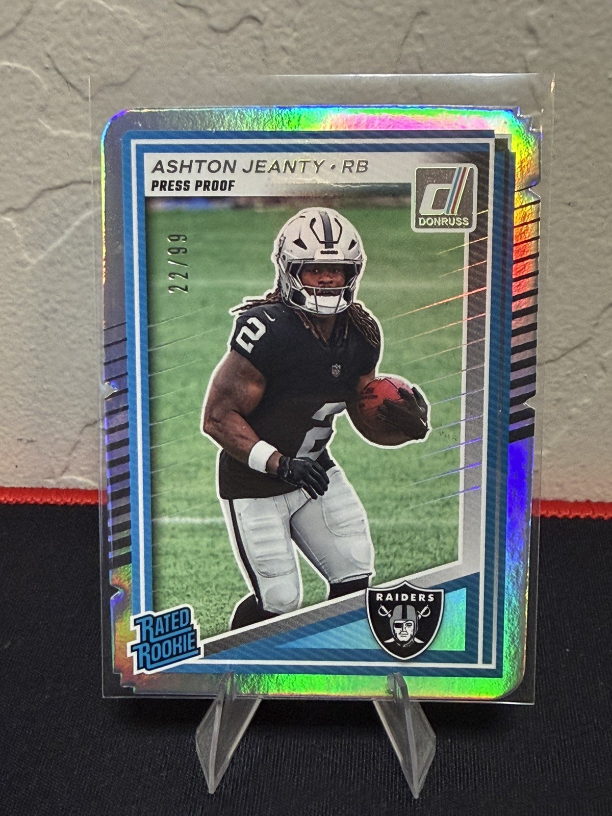 Ashton Jeanty 2025 Donruss Rated Rookie Silver Die Cut Press Proof /99