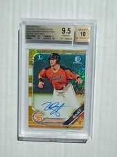 2019 Bowman Chrome Prospects Joey Bart Auto Gold Shimmer Refractor 11/50 Beckett