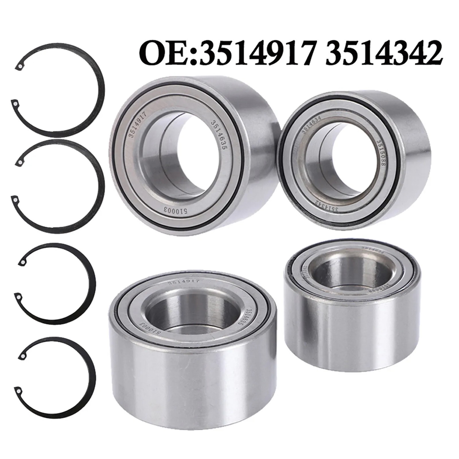 4pcs Front & Rear Wheel Bearings Kit for Polaris Ranger ETX 2015-2016 7710507