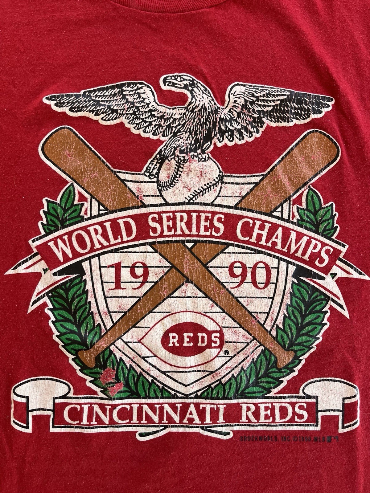 1990 Cincinnati Reds World Series Champions T-Shirt -… - Gem