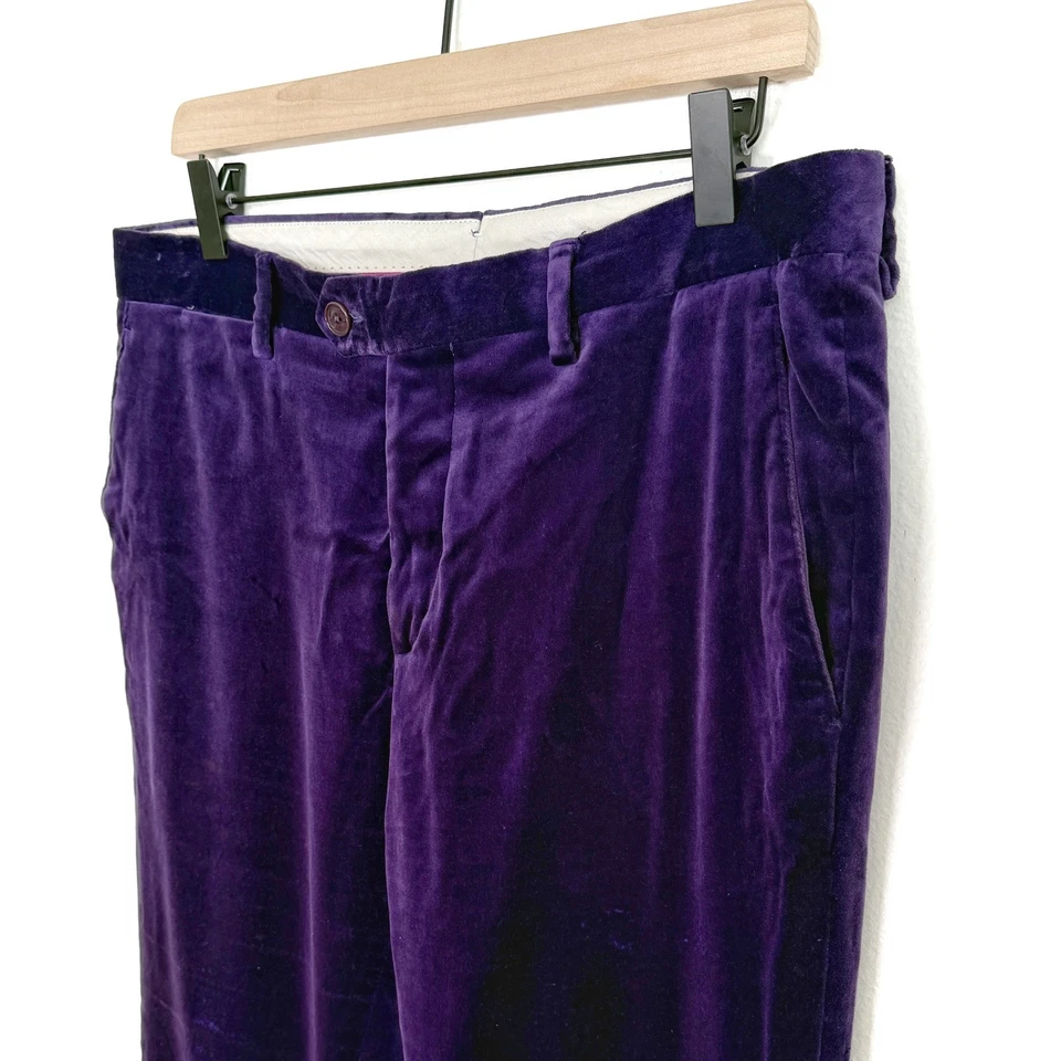 Etro 48 Mens Purple Velvet Dress Pants Made in Italy - Image 2 of 4