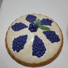Vintage Hand Painted Blueberry Pie Dish