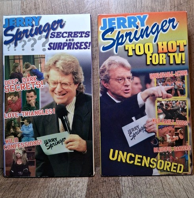 #ad Jerry Springer VHS Lot Secrets and Surprises amp; Too Hot For TV Uncensored LOT 2x $9.99