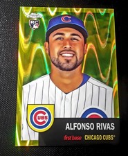 2022 Topps Chrome Platinum Alfonso Rivas RC YELLOW RAYWAVE /250 Cubs #185