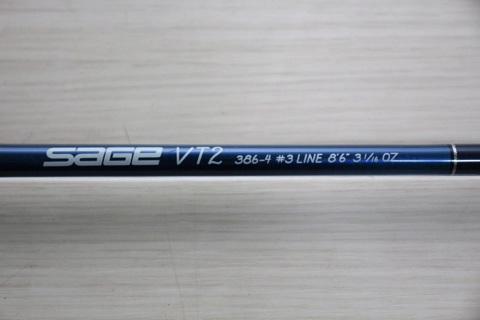 Sage VT2 386-4 Fly Rod 8'6" 3wt 4pc Graphite – Rare Blue Series w/Case E32 - Image 2 of 4