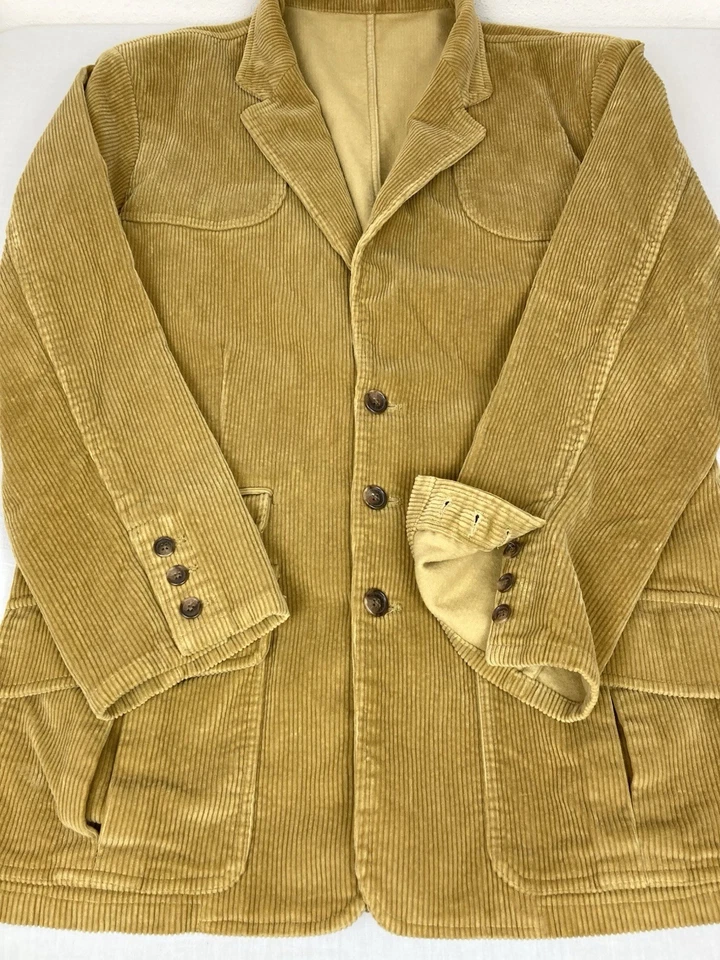 CHAQUETA DEPORTIVA DE CAZA BLAZER DE PANA ORVIS PARCHES DORADOS PARA LOS HOMBROS PARA HOMBRE 44 T DE ALTO Foto 4 de 4