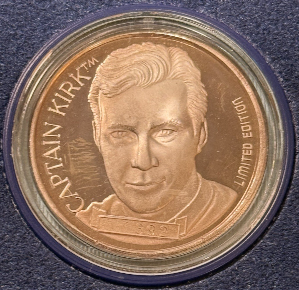 Vintage 1991 1 Oz 999 Silver Star Trek Captain Kirk 25th