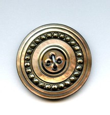 IRIDESCENT LARGE  CARVED SMOKEY MOTHER of PEARL button--CUT STEELS--1 & 7/16"