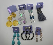 NWT Lot Of 7 Assorted Earrings By Claire  s For Pierced Ears- Msrp 70 