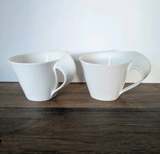 Villeroy Boch V & New Wave 2 große Milch Kaffee Frühstücks Tassen ∅ 12 cm Top