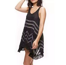 Intimately Free People Dress S Black Voile Lace Trapeze Slip Sleeveless Tunic