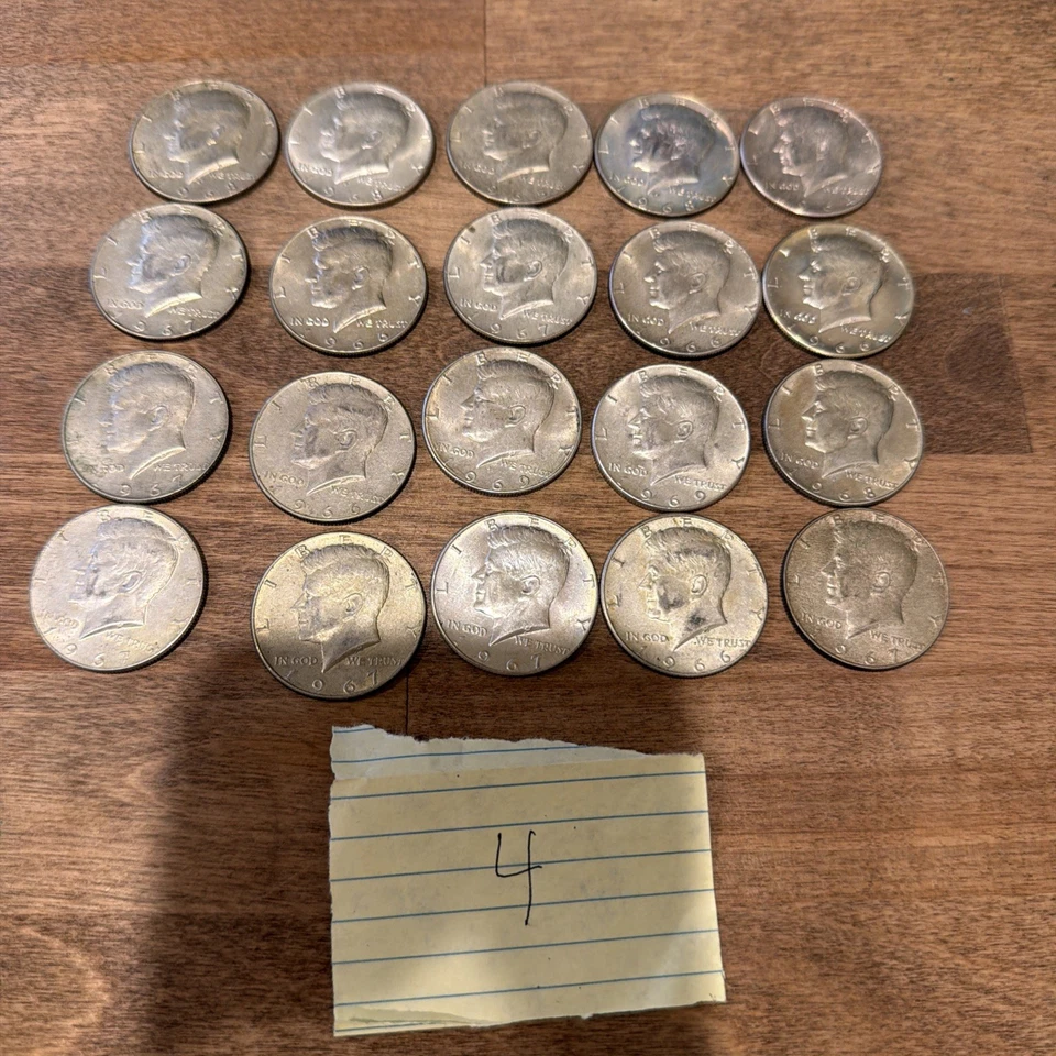 Lote de 20 medios dólares de plata varios años Foto 4 de 4