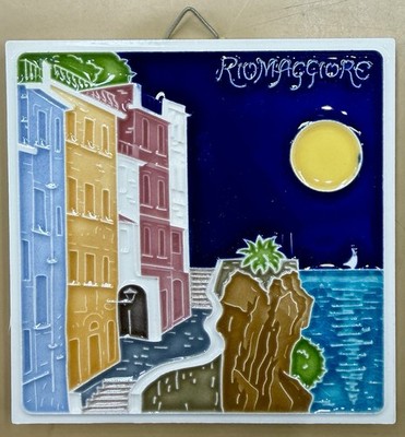 Vietri Ceramics 4x4   Riomaggiore Tile Made/painted by hand in Italy
