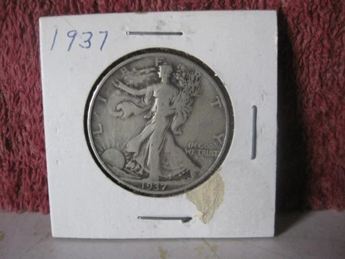 1937p WALKING LIBERTY SILVER HALF DOLLAR G-VG