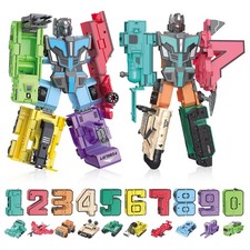 Transforming Toys for Kids - Transformable Number Robots, Number Blocks for L...