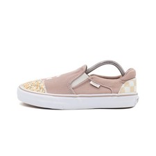 VANS Damen Slip-On Sneaker Beige/Rosa/Gelb Canvas Pflegeleicht Classic EU 37