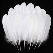Ballinger Natural White Goose Feathers - 120Pcs 6-8 Inch Bulk