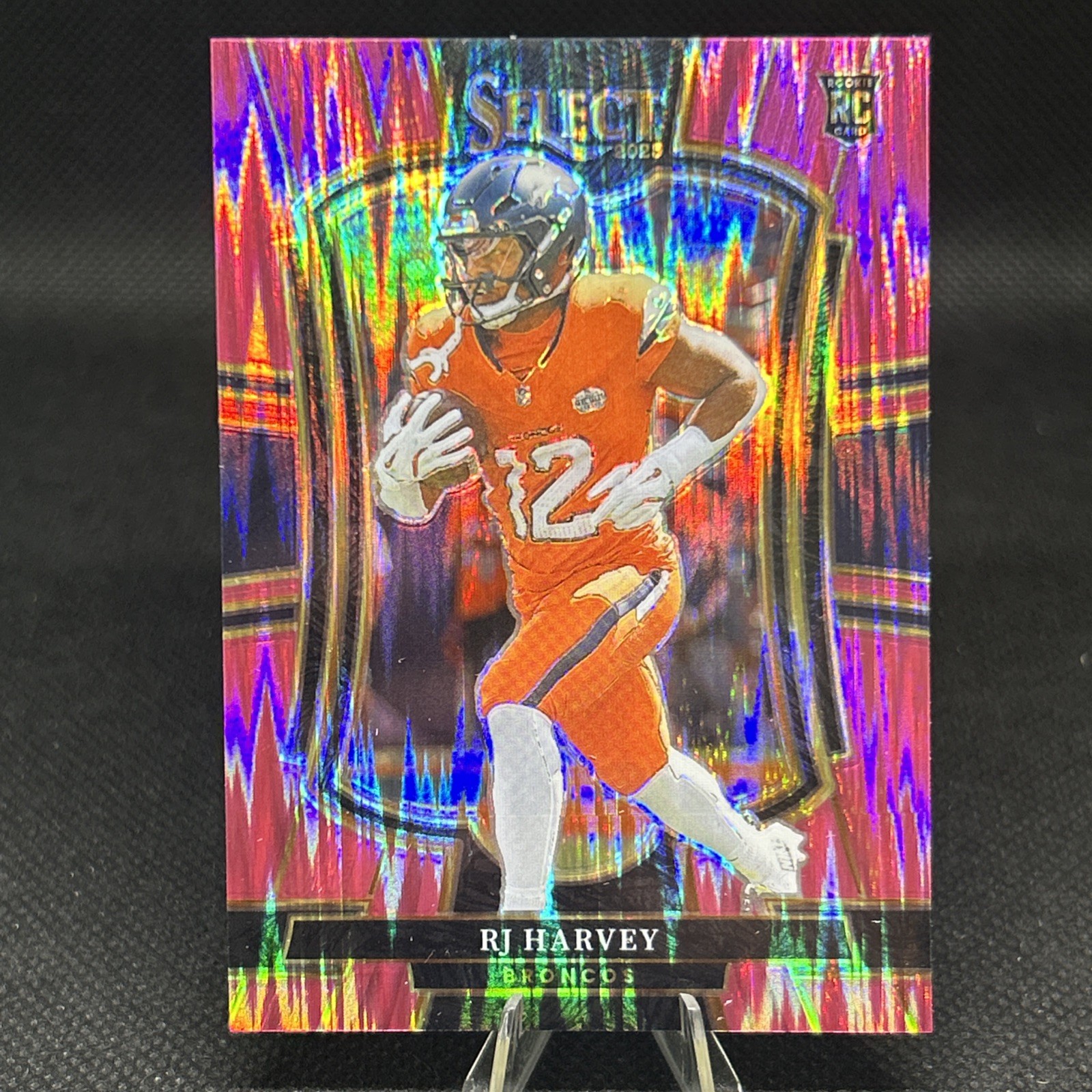 2025 Panini Select - Premier Level RJ Harvey #110 Pink Shock Prizm (RC)