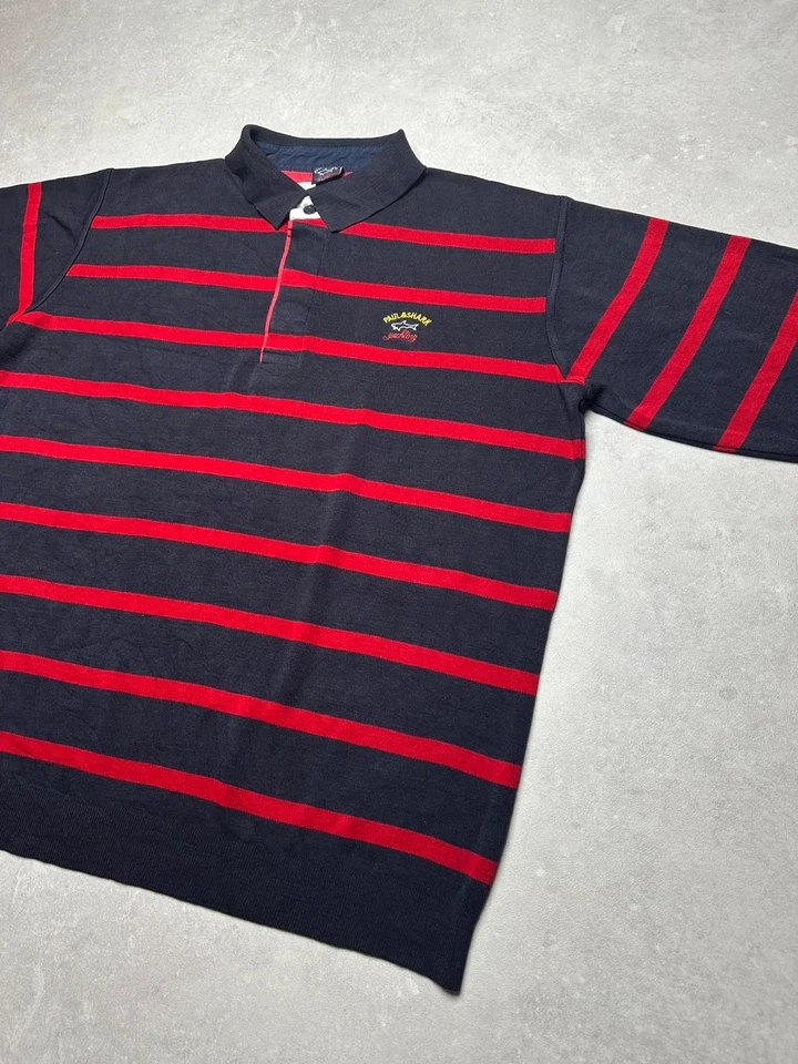 Pull col polo Paul and Shark - Homme Taille XL - Noir et Rouge - Made in Italy - Photo 4/4