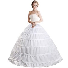 XinChangShangMao Women Petticoat Crinoline Underskirt One Size, 6 Hoop-white