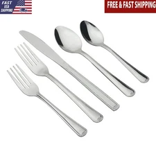 49 Piece Stainless Steel Flatware Set Service 8 Dishwasher Safe Organizer New