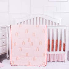La Premura Boho Rainbow Baby Nursery Crib Bedding Set, 3 Piece Standard Size Cri