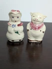Vintage Shawnee Pottery "Bo Peep" and "Smiley Pig" salt and pepper shakers