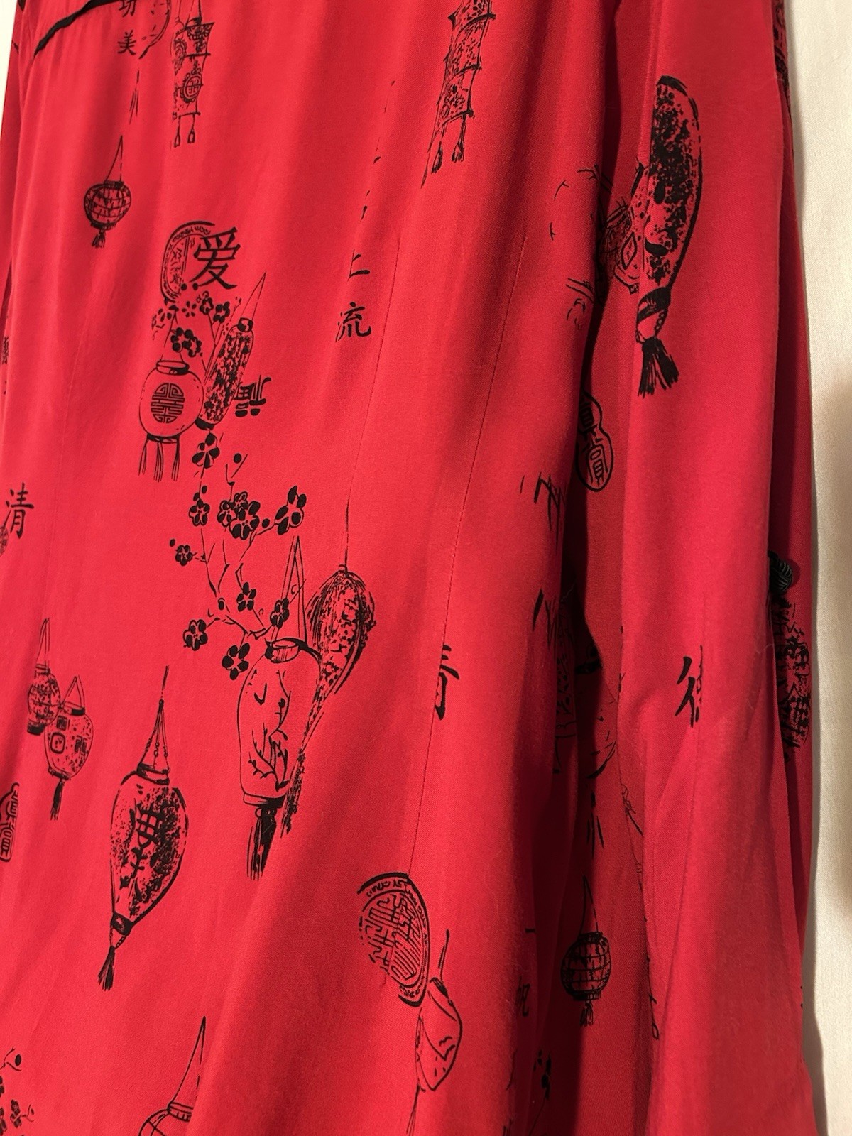 Soft Surroundings Red Lantern Print Button Front … - image 12