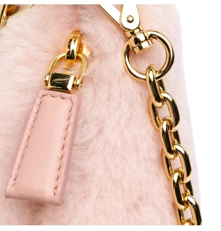 Bolso Bandolera/Cartera Prada Rosa Piel Logo Triángulo Piel de Oveja Auténtico Raro NUEVO Foto 3 de 4