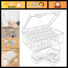 90Pcs Bead Organizer Box - Mini Clear Storage Containers with Hinged Lid for DIY