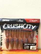 Rapala CrushCity Bronco Bug 4” Red Craw  Fishing Bait 6pc NEW CCBRB4RCW