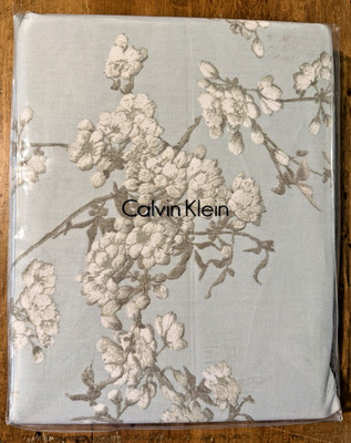 Calvin Klein Wild Blossom Tablecloth Sky Cotton Rectangle 60x120 Blue Floral New