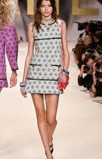 Authentic Chanel S/S 22 Runway CC Denim Logo Dress 38FR