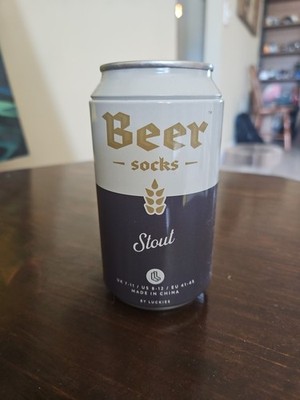 Luckies Stout Beer Socks In A Can Mens US Sz:8-12 One Pair/MID Calf  