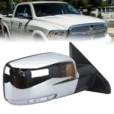 Right Power Mirror For Ram 1500 2500 3500 2013-2018 Heated Chrome Puddle Light