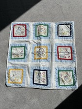 Amazing Vintage Hand Pieced, Hand Embroidered Baby Quilt. 27  X 28  