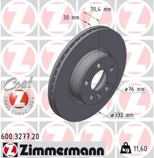 2x ZIMMERMANN Bremsscheibe COAT Z 600.3277.20 für VW MULTIVAN T7 STM STN Camper