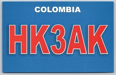 HK3AK Bogotá Colombia QSL Card 2005 Amateur Radio John Bartlett W5MZM A395