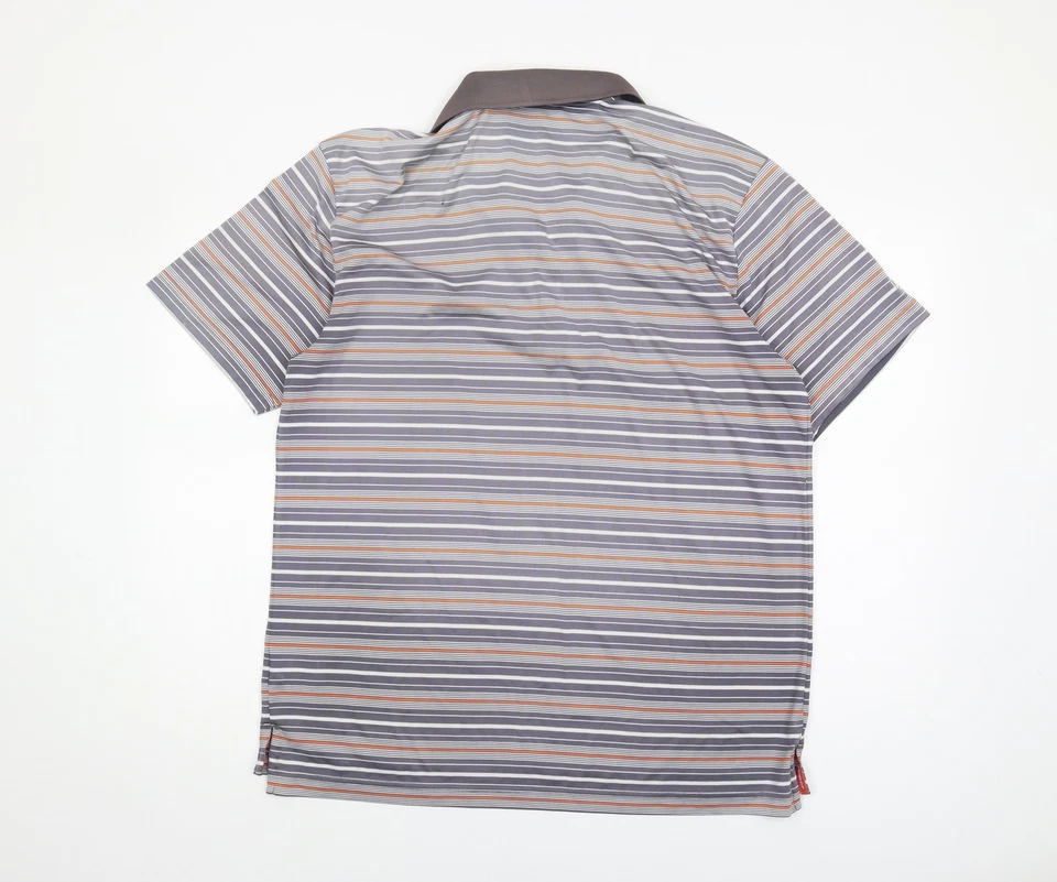 Dunlop Men's Grey Striped Golf Polo Shirt - Imagem 2 de 4