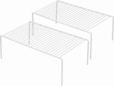 Kitchen Cabinet Storage Shelf Rack, Set of 2 Large (15.7 X 9.4 Inch) Rustproof M