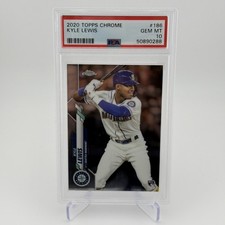 2020 Topps Chrome Kyle Lewis Rookie Card RC #186 PSA 10 GEM MINT Mariners. rookie card picture