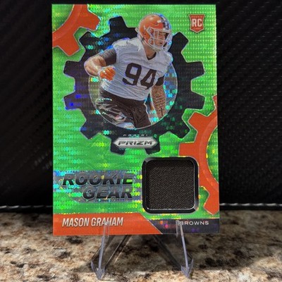 2025 Panini Prizm Mason Graham Rookie Gear Neon Green Pulsar RC Browns #RGR-MGM