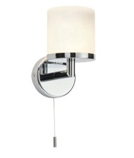 LIPCO Modern Chrome Plated Light Fixture with Pull Cord Switch NO GLASS SHADE