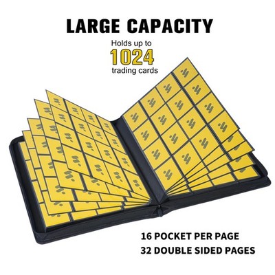 Premium 1000+ Pockets Card Binder,16 Pockets Trading Card Binder