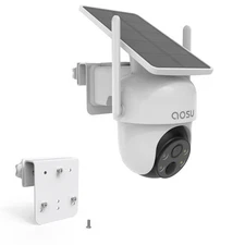 AOSU 2K/3MP Gutter Mount Outdoor Surveillance Camera Battery...